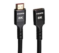 kwinfei 8K HDMI Extension Cable 0.3M,Ultra High Speed 48Gbps Nylon Braided HDMI to Mini Adapter, Bi-Directional Mini to Connector Supports 8K@60Hz 4K@120Hz HDR Audio Video