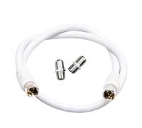 kwinfei RG6 TV Aerial Cable F Male to F Male High-Speed 1M 75 Ohm TV Aerial Cable with Waterproof F Female to Female Compression Connectors for Satellite, Cable Box, Digital Router,Home Theater