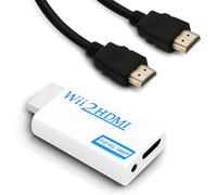 kwinfei Wii to HDMI Adapter with 1.5m HDMI Cable, Wii HDMI Adapter Converter Supports 1080p 720p Video Audio Output, 3.5mm Jack, Plug and Play Wii Adapter to HDMI for Modern TV