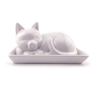 Kwirkworks Adorable Cat Ceramic Butter Dish - Unique and Versatile Kitchen Accessory - Durable and Creative Way to Store and Serve Butter