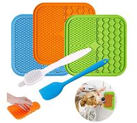 Kwispel Dog Licking Mat, 3 Pcs Large Licking Mat for Dogs with Suction for Anxiety, Peanut Butter Dog Licking Mat Slow Feeder Dispensing Treater Lick Pad for Dogs Cats Grooming Bathing and Training