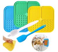 Kwispel Dog Licking Mat, 3 Pcs Large Licking Mat for Dogs with Suction for Anxiety, Peanut Butter Dog Licking Mat Slow Feeder Dispensing Treater Lick Pad for Dogs Cats Grooming Bathing and Training