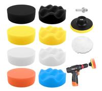 KWJEIULSOQ 11 Pcs Car Polishing Pads for Drill,Car Polishers and Buffers Sponges Wool Buffing Pads for Cordless Screwdrivers,Polishing Machines,Auto Polisher,Sanding,Waxing,Drill Attactment(3Inch)