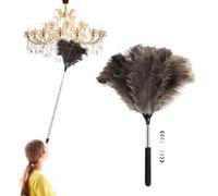 KWJEIULSOQ Feather Duster Extendable 35-110cm Ostrich Feather Dusters For Cleaning, Long Duster For High Ceilings,Lamps, Cabinets, Furniture
