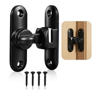 KWJEIULSOQ Flip Door Latch, 90/180 Degree Gate Latch, Thickened Anti-Rust Door Latches for Internal Door, Anti-Theft and Anti-Pry Bathroom Cabinets Garden Gate Barn Door Lock (Black)