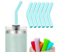 KWJNH 6Pcs Metal Straws With Silicone Tip 4/10" Wide(10mm Outer Diameter) Food Grade Rubber Straw Covers Flex Elbow Hydraflow Straw Replacement Tip for Stainless Steel Metal Straws