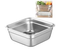 KWJNH Stainless Steel Washing Up Bowl,Multi-Purpose Dish Tub for Sink,Large Square Dish Tub for Sink,Square Container for Kitchen,Vegetable Fruits Rice Washing Basin,Durable Dishpan for Home
