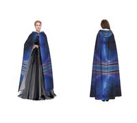 Kwjsdfea Adult Unisex Hooded Cloak Cape Robe Satin Cosplay Halloween Christmas Party Fancy Dress Costumes - Northern Lights Printed