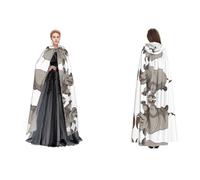 Kwjsdfea Adult Unisex Hooded Cloak Cape Robe Satin Cosplay Halloween Christmas Party Fancy Dress Costumes - animal rhino Printed