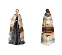 Kwjsdfea Adult Unisex Hooded Cloak Cape Robe Satin Cosplay Halloween Christmas Party Fancy Dress Costumes - Airplane Printed