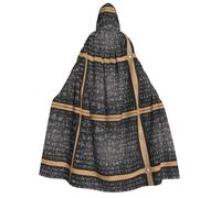 Kwjsdfea Adult Unisex Thick Hooded Cloak Cape Robe Satin Cosplay Halloween Christmas Party Fancy Dress Costumes - school math Print