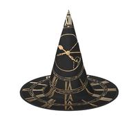 Kwjsdfea Clock Gear -Print Versatile Halloween Hat Witch Hat for Women,Men,Adults Fun and Stylish Halloween Party Decor 1 Pcs