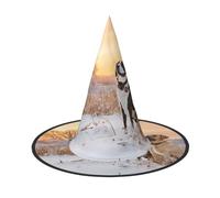 Kwjsdfea Dog Catching Pheasant -Print Versatile Halloween Hat Witch Hat for Women,Men,Adults Fun and Stylish Halloween Party Decor 1 Pcs
