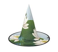 Kwjsdfea Dragonfly with Water Lily -Print Versatile Halloween Hat Witch Hat for Women,Men,Adults Fun and Stylish Halloween Party Decor 1 Pcs
