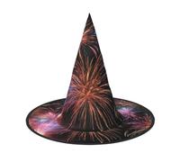 Kwjsdfea Explosion Firework 3D -Print Versatile Halloween Hat Witch Hat for Women,Men,Adults Fun and Stylish Halloween Party Decor 1 Pcs