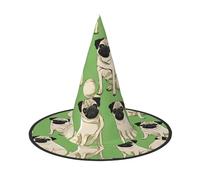 Kwjsdfea Imagen De Pug -Print Versatile Halloween Hat Witch Hat for Women,Men,Adults Fun and Stylish Halloween Party Decor 1 Pcs