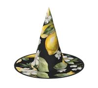 Kwjsdfea Lemon and Flower -Print Versatile Halloween Hat Witch Hat for Women,Men,Adults Fun and Stylish Halloween Party Decor 1 Pcs