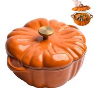 KWJTOY Pumpkin Casserole | Non-Stick Pumpkin Casserole with Lid, Suitable for Induction and Oven, Large Stew, Soup Pot Halloween Harvest, Gift of