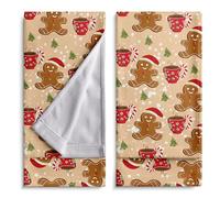 Kwlegh Christmas Kitchen Towels Gingerbread Hand Towel Xmas Tree Candy Cane Snowflake Fingertip Towel Set of 2 Cute Gingerbread Man Bath Towel Highly Absorbent Towels 14.4x28.3