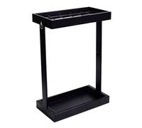 KWMAEEUID Umbrella Stands,Umbrella Holder Metal Umbrella Stand with Hooks Indoor Umbrella Holder with Removable Drip Tray Square Modern Umbrella Rack for Entryway Umbrella Rack/Black/42 * 22 * 60Cm