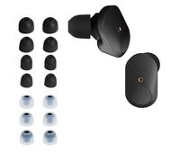 kwmobile 14x Silicone Ear Tips for Sony WF-1000XM3 / WF-1000XM4 / WF-1000XM5-4 Sizes - Replacement Earbud Tips for In-Ear Headphones - Black/Transparent