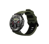 kwmobile 1x Straps for Amazfit T-Rex 3 Watch Strap - Silicone Replacement Watch Strap Set - Replacement Bands Dark Green/Black