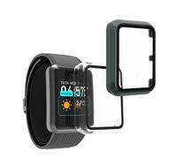 kwmobile 2 Cover with Screen Protector for Huawei Watch D Case - Tempered Glass with Plastic Frame Covers - Transparent/Green