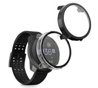 kwmobile 2 Cover with Screen Protector for Suunto Vertical Case - Tempered Glass with Plastic Frame Covers - Transparent/Black