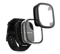 kwmobile 2 Cover with Screen Protector for Xplora XGO 3 Case - Tempered Glass with Plastic Frame Covers - Black/Transparent