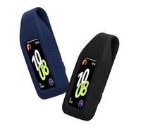 kwmobile 2x Clip Holders Compatible with Huawei Band 10/9 / 8 - Clip-On Holder Replacement Set - Black/Dark Blue