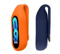 kwmobile 2x Clip Holders Compatible with Xiaomi Mi Band 10/9 / 8 - Clip-On Holder Replacement Set - Black/Dark Blue