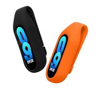 kwmobile 2x Clip Holders Compatible with Xiaomi Mi Band 10/9 / 8 - Clip-On Holder Replacement Set - Black/Orange