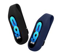 kwmobile 2x Clip Holders Compatible with Xiaomi Mi Band 10/9 / 8 - Clip-On Holder Replacement Set - Black/Dark Blue