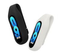 kwmobile 2x Clip Holders Compatible with Xiaomi Mi Band 10/9 / 8 - Clip-On Holder Replacement Set - Black/White