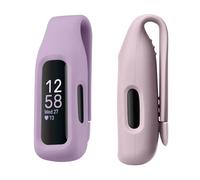 kwmobile 2x Clip Holders for Fitbit Inspire 3 / Inspire 2 / Ace 3 Clip On - Fitness Tracker Case Holder Replacement Set - TPU Silicone Tracker Holder for Sport - Light Lavender/Dusty Pink