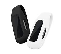 kwmobile 2x Clip Holders for Fitbit Inspire 3 / Inspire 2 / Ace 3 - Fitness Tracker Clip-On Holder Replacement Set - Black/White