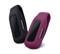 kwmobile 2x Clip Holders for Fitbit Inspire 3 / Inspire 2 / Ace 3 - Fitness Tracker Clip-On Holder Replacement Set - Black/Dark Red