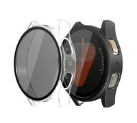 kwmobile 2x Cover Compatible with Samsung Galaxy Watch 7 40mm Case - Smart Watch Privacy Screen - Transparent/Black