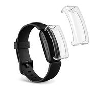 kwmobile 2x Cover with Screen Protector for Fitbit Inspire 3 / Inspire 2 / Ace 3 Case - TPU Silicone Fitness Tracker Cover Set - Transparent