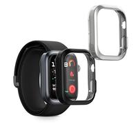 kwmobile 2x Cover with Screen Protector for Huawei Watch D2 Case - TPU Silicone Fitness Tracker Cover Set - Black/Silver