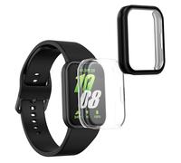 kwmobile 2x Cover with Screen Protector for Samsung Galaxy Fit 3 Case - TPU Silicone Fitness Tracker Cover Set - Transparent/Black