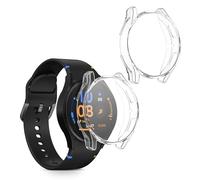 kwmobile 2x Cover with Screen Protector for Samsung Galaxy Watch FE 40mm Case - TPU Silicone Fitness Tracker Cover Set - Transparent