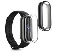 kwmobile 2x Cover with Screen Protector for Xiaomi Mi Band 9 / Smart Band 9 Case - TPU Silicone Fitness Tracker Cover Set - Transparent/Black