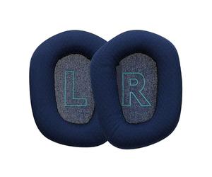 kwmobile 2x Earpad Compatible with Logitech G733 - Replacement Velour Earpad Cushion for Headphones - Dark Blue