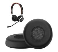 kwmobile 2x Headphone EarpPads for Jabra Evolve 65 SE Replacement Ear Pads - Headphone Ear Covers - Black