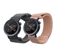 kwmobile 2x Nylon Strap for CMF Watch Pro 2 / Watch Pro 1 Watch Strap - Replacement Watch Band Set - Wristband with Clasp - Grey/Dusty Pink