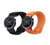 kwmobile 2x Nylon Strap for CMF Watch Pro 2 / Watch Pro 1 Watch Strap - Replacement Watch Band Set - Wristband with Clasp - Black/Orange