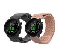 kwmobile 2x Nylon Strap for Garmin Forerunner 55 / Forerunner 165/245 / 645/570 42mm Watch Strap - Replacement Watch Band Set - Wristband with Clasp - Grey/Dusty Pink
