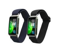 kwmobile 2x Nylon Strap for Huawei Band 10/9 / 8 Watch Strap - Replacement Watch Band Set - Wristband with Clasp - Black/Dark Blue