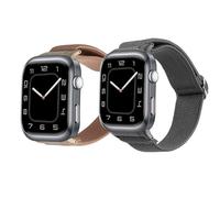 kwmobile 2x Nylon Strap for Huawei Watch D2 Watch Strap - Replacement Watch Band Set - Wristband with Clasp - Dark Grey/Dusty Pink